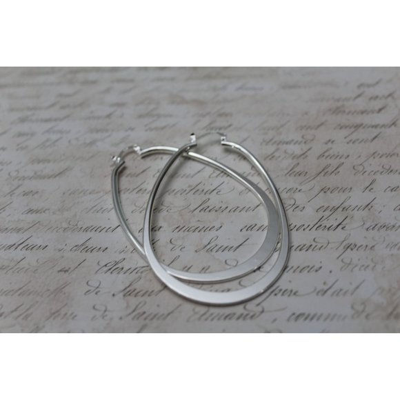 Unknown Brand Jewelry - New Very Large Oval Hoop Earrings Sterling Silver 925 E80